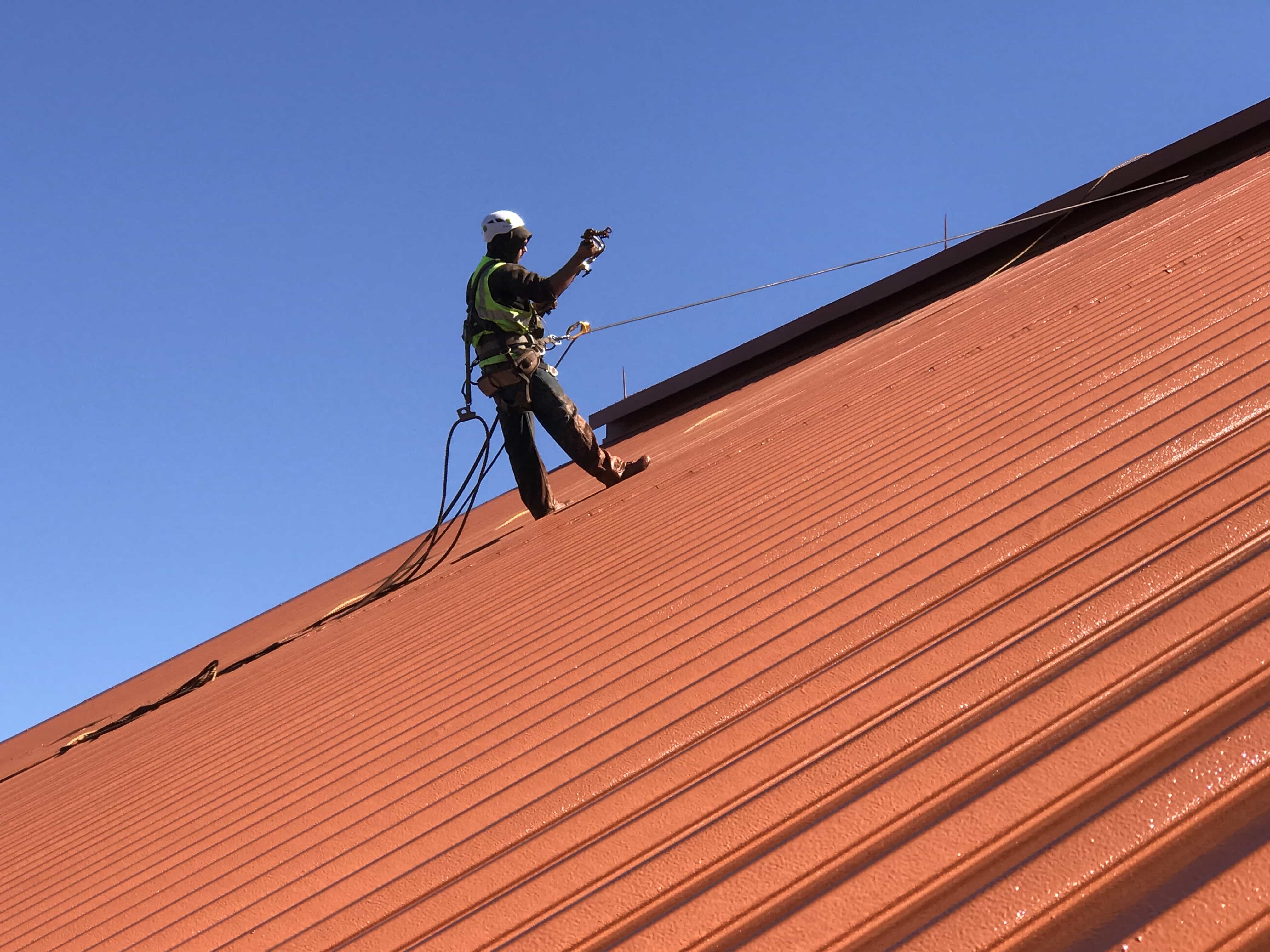 Rappeling for Sloaped Roof Installation | Cleveland, Ohio | Commercial ...