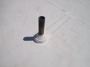 TPO Single-Ply Membrane around Roof Penetration