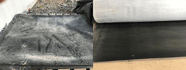 old vs new rubber for a roof