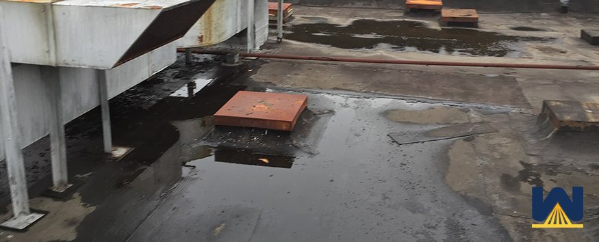 flooded and bad conditioned roof