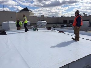 TPO roof on a commercial building