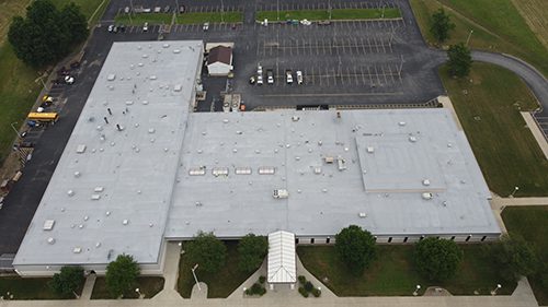 Spray foam roof at Mercer County Career Center in Mercer, PA