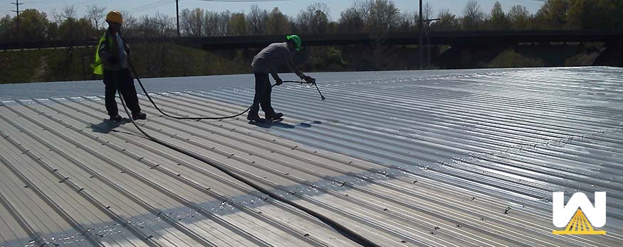 installing coating over a metal roof