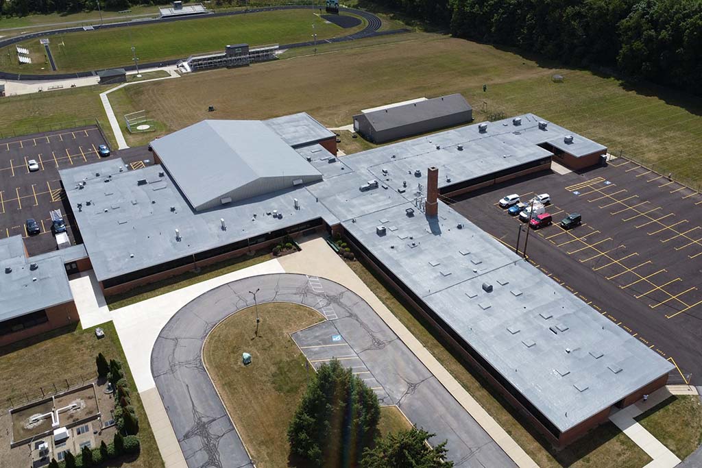 Spray foam and coating at Columbia High School - July 2022