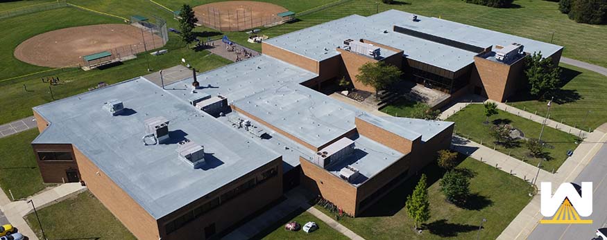 spray foam roof on a school in Ohio