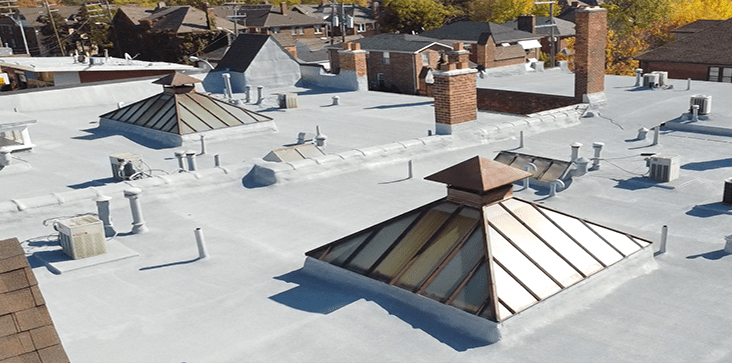 commercial roof with no seams or fasteners