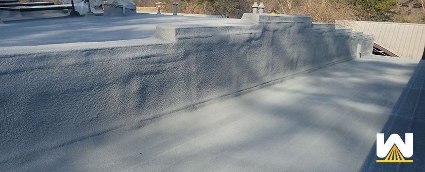 spray foam roofing is capable of going up and over vertical walls
