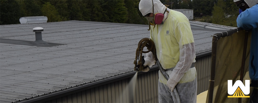 spraying and installing spray foam roofing