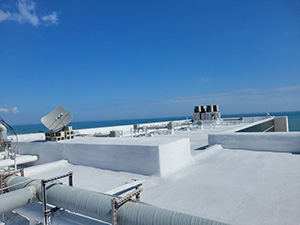 Hotel - Cocoa Beach - spray foam roofing system over TPO