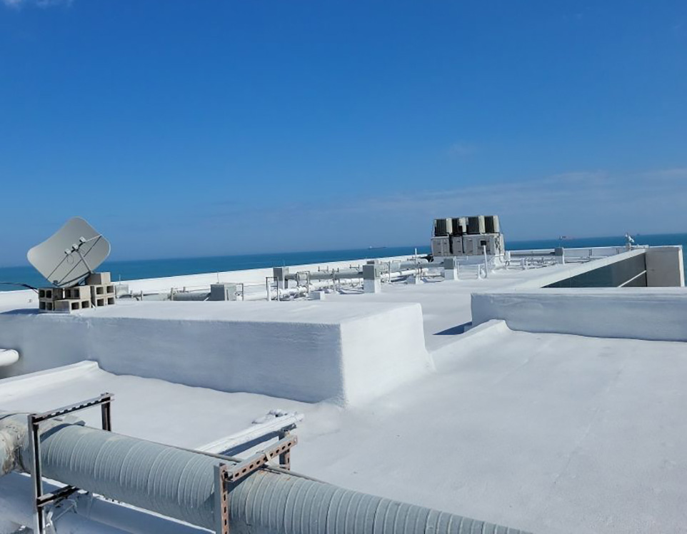 Spray foam over TPO roof on Hotel in Cocoa Beach