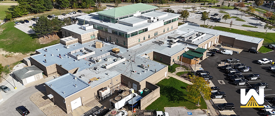 parma police station - epdm roof with spray foam