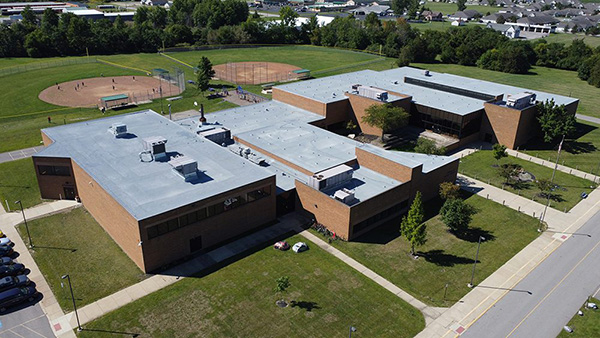 spray foam roof at Sailorway Middle School