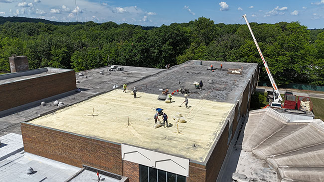 Removing an existing spray foam roof