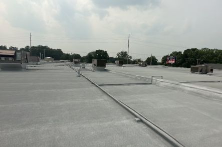 Finished spray foam roof at Coventry Schools in Akron Ohio