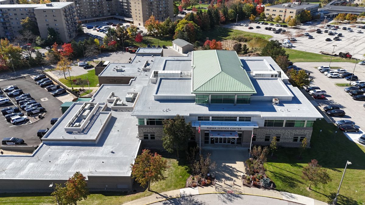 Featured image for “Parma Police Station & Justice Center – Spray Foam Roofing over EPDM”