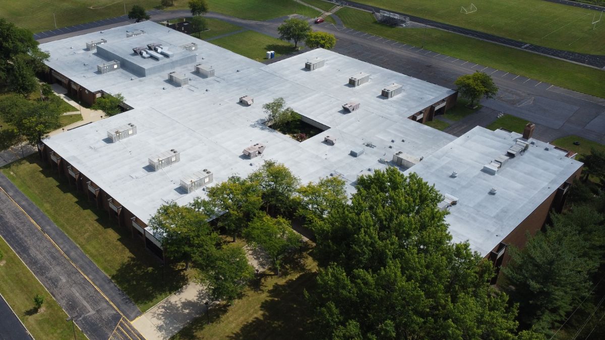 Featured image for “Heskett Middle School – Spray Foam Roof Restoration Over 104,000 sq ft”