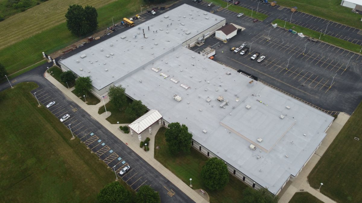 Featured image for “Mercer County Career Center – Spray Foam Roof Restoration in Mercer, PA”