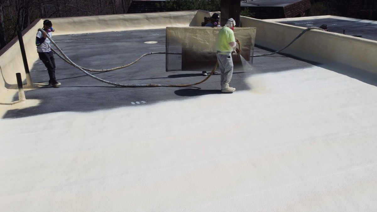 Featured image for “Granger Lakes Condos – Spray Foam Over Granulated Mod-Bit Roofing”
