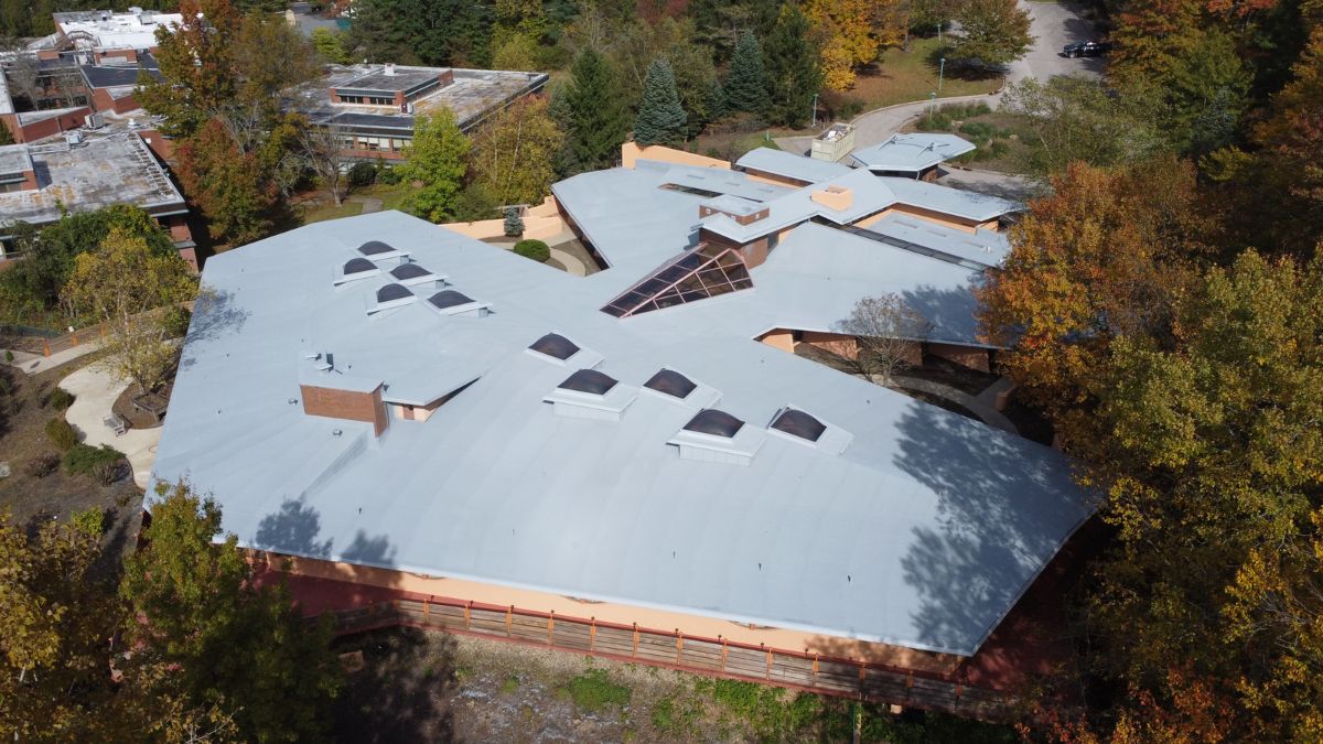 Finished urethane coated roof over spray foam in Chardon, Ohio