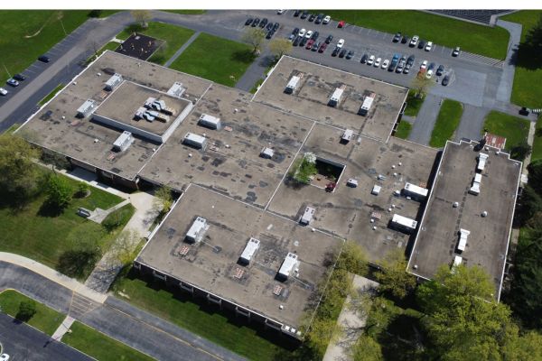 Gravel built-up roof at Heskett Middle School in Bedford Heights, Ohio