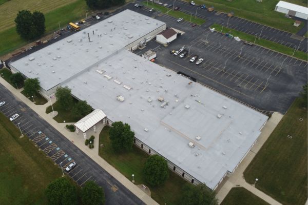 Finished photo of the spray foam roofing installation at Mercer County Career Center in Mercer, PA.