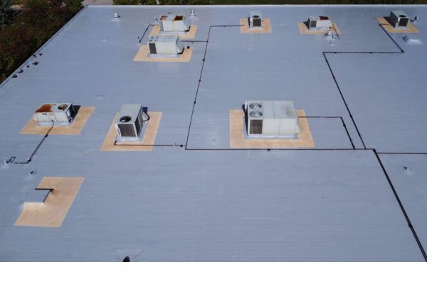 Walkway installed on Valtronics roof coating system