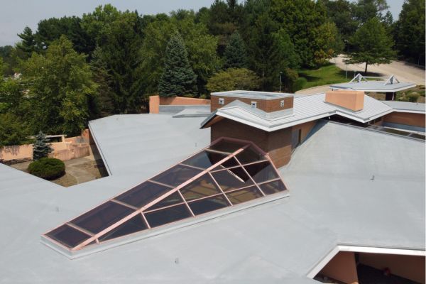 Finished photo of spray foam and urethane coating over existing roof in Chardon, Ohio