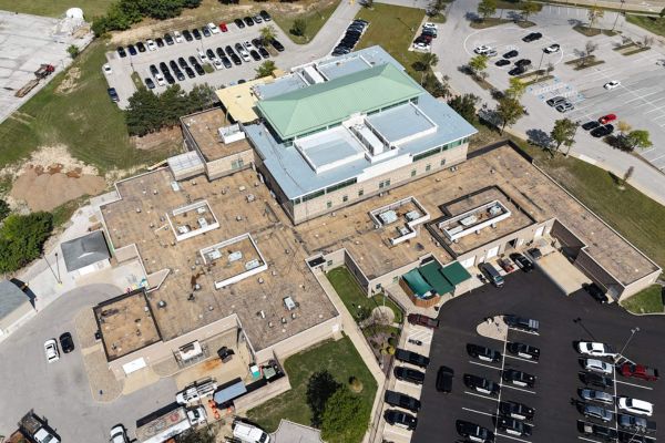 Parma Police Station roof before EPDM removal