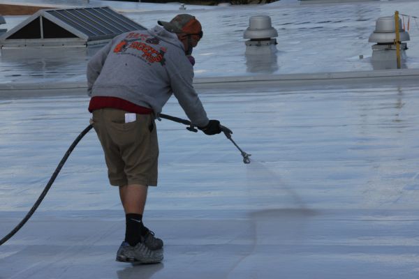 Silicone coating being installed at Midview High School in Grafton, Ohio