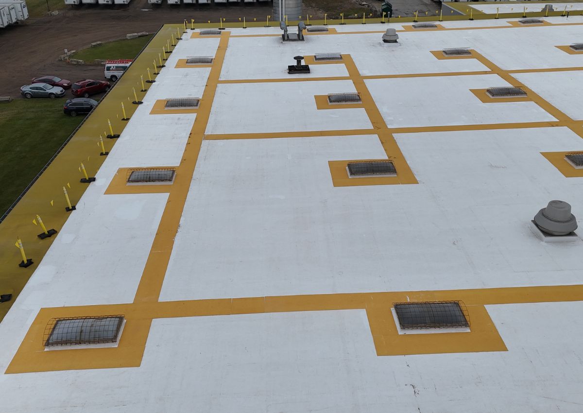 Finished silicone roof coating job in Michigan
