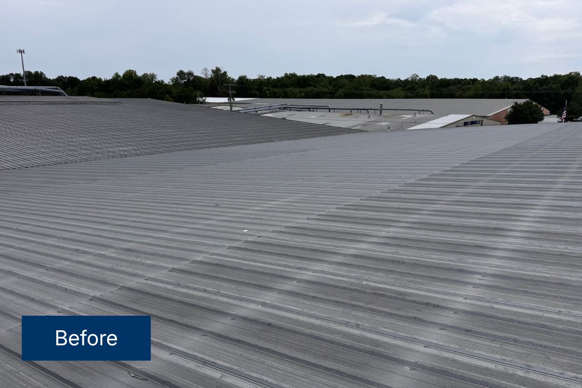 A metal roof in Tupelo, MS that was leaking