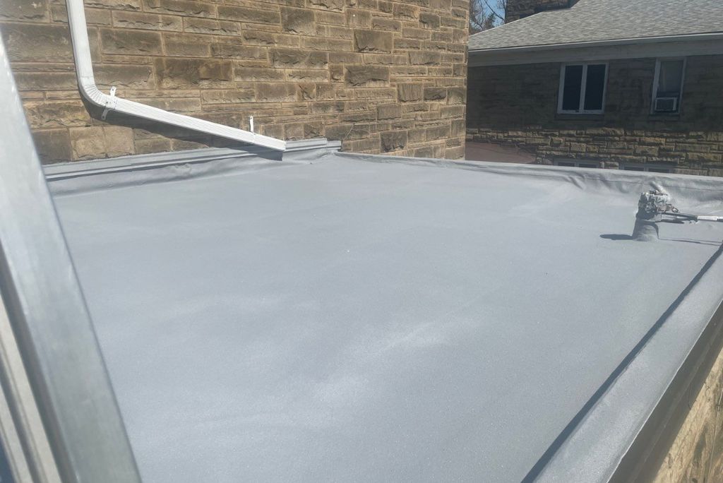 Commercial Roofing System Installation in Cleveland Ohio - Spray Foam over EPDM