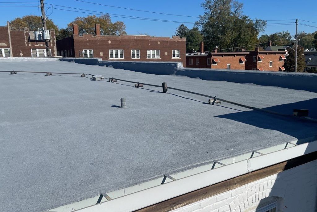Commercial Roofing System Installed in Lakewood Ohio - Spray Foam over an Existing EPDM