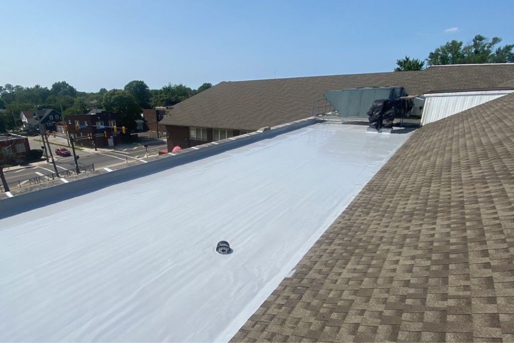 silicone coating over an existing TPO roof in Cleveland, Ohio