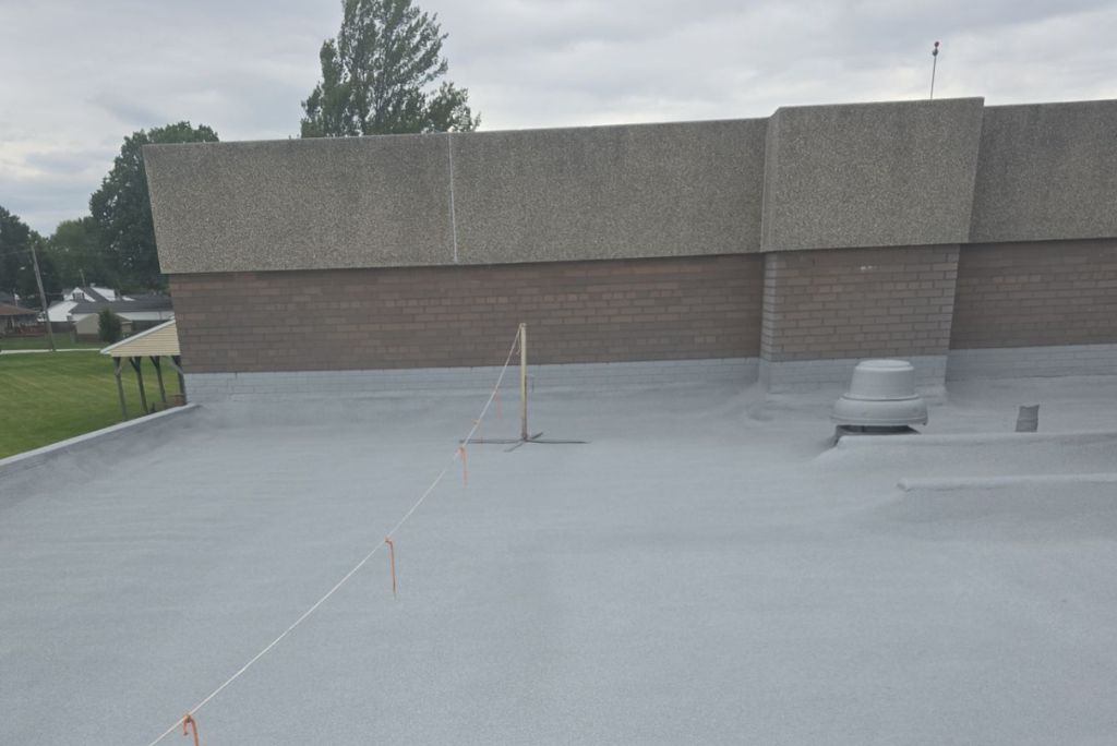 Commercial Roof in Elyria, Ohio that's been recoated