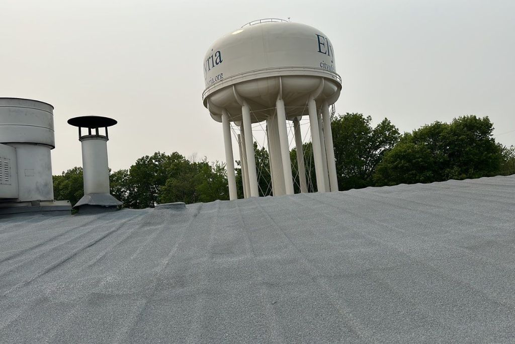 Finished photo of a Commercial Spray Foam Roof Installed in Elyria, Ohio
