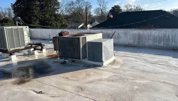An old commercial TPO roof